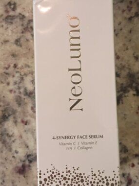 NEOLUMO 4-SYNERGY FACE SERUM-VITAMIN C & E+HA+COLLAGEN- 1 fl oz/30 ml-NEW-SEALED